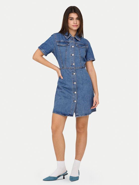 ONLY ONLY Rochie de blugi Malia 15355044 Albastru Regular Fit