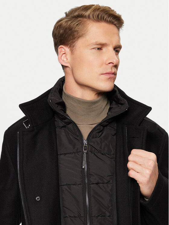 JOOP! JOOP! Vilnonis paltas 17 JC-251Makse 30043638 Juoda Regular Fit