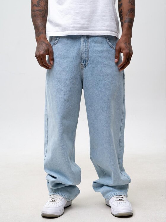 Jigga Wear Jigga Wear Jeansy Szerokie luźne streetwear uliczne premium 129196 Niebieski jasny Baggy Fit