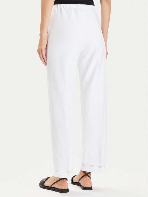 Weekend Max Mara Weekend Max Mara Pantaloni di tessuto Ballata 2416781108 Bianco Regular Fit