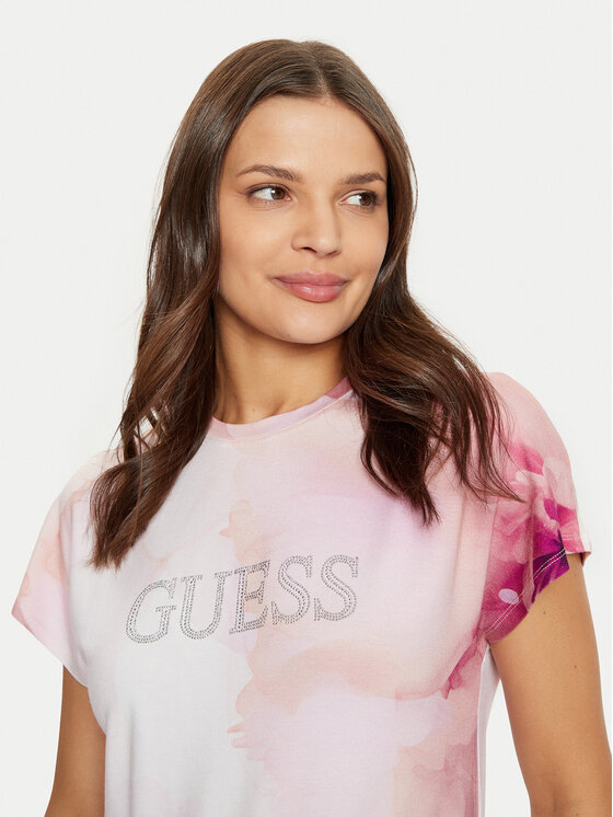 Guess Guess Тишърт W5RI09 K68D2 Розов Regular Fit