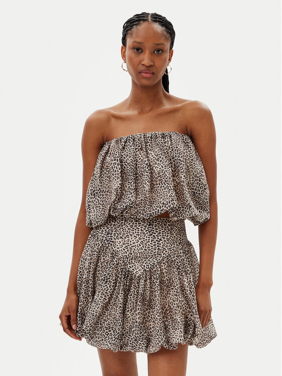 Bardot Bardot Blúz Lissett Printed 59795TB Barna Relaxed Fit
