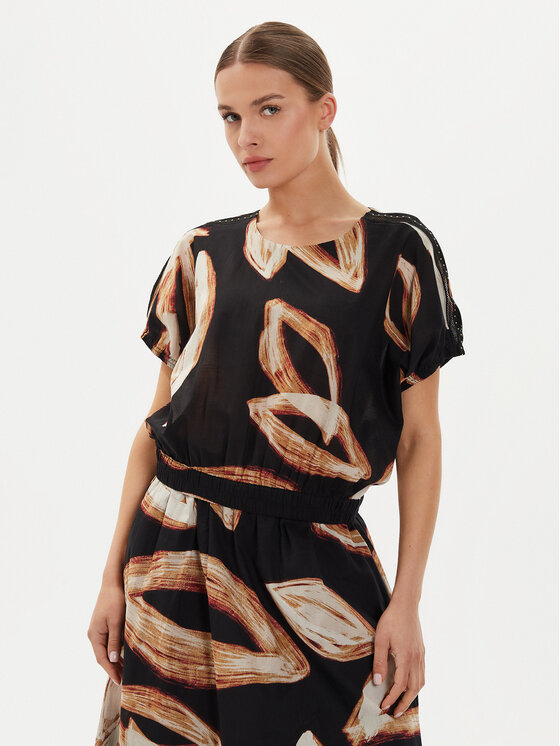 DKNY Blúzka P4EA0X37 Čierna Oversize