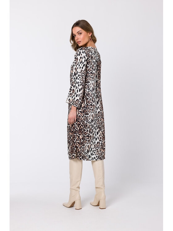 Stylove Stylove Každodenné šaty S338 Hnedá Regular Fit