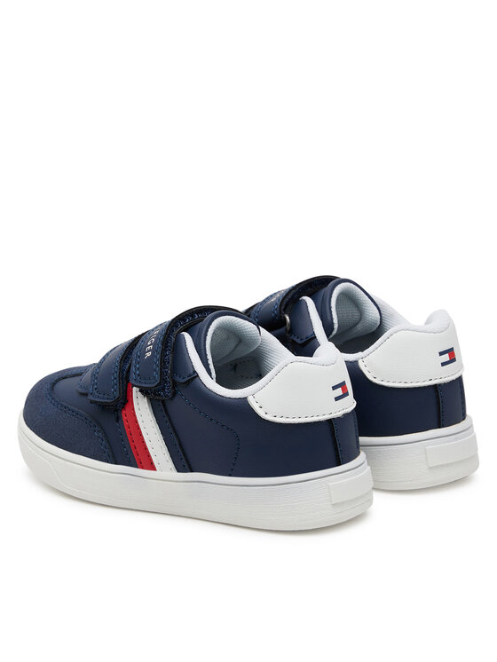 Tommy Hilfiger Tommy Hilfiger Superge Stripes Low Cut Lace Velcro Sneaker T1X9-33840-1269 M Mornarsko modra