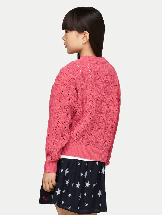 Tommy Hilfiger Tommy Hilfiger Pulover Chenille KG0KG08153 Roz Regular Fit