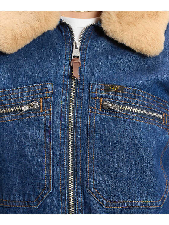 Lee Lee Kurtka jeansowa 112385720 Granatowy Regular Fit