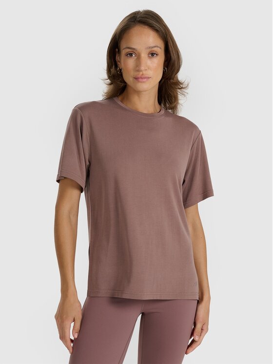 4F 4F T-Shirt 4FRAW25TTSHF3408-82S Καφέ Oversize