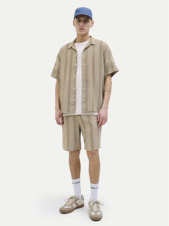 Jack&Jones Jack&Jones Kratke hlače iz tkanine Jaiden 12274758 Bež Relaxed Fit