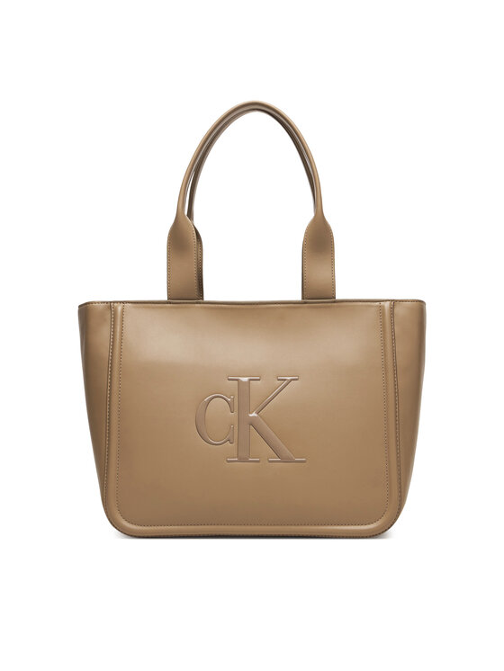 Calvin Klein Calvin Klein Kabelka Bold Ck Medium Tote LV04F3218G Béžová