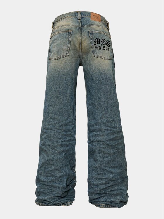 MADE BY SOCIETY MADE BY SOCIETY Spodnie materiałowe OBSIDIAN Jeans - P27233 Niebieski Basic Fit