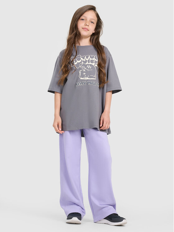 4F 4F T-Shirt KITTY JOGA Szary ciemny Oversize