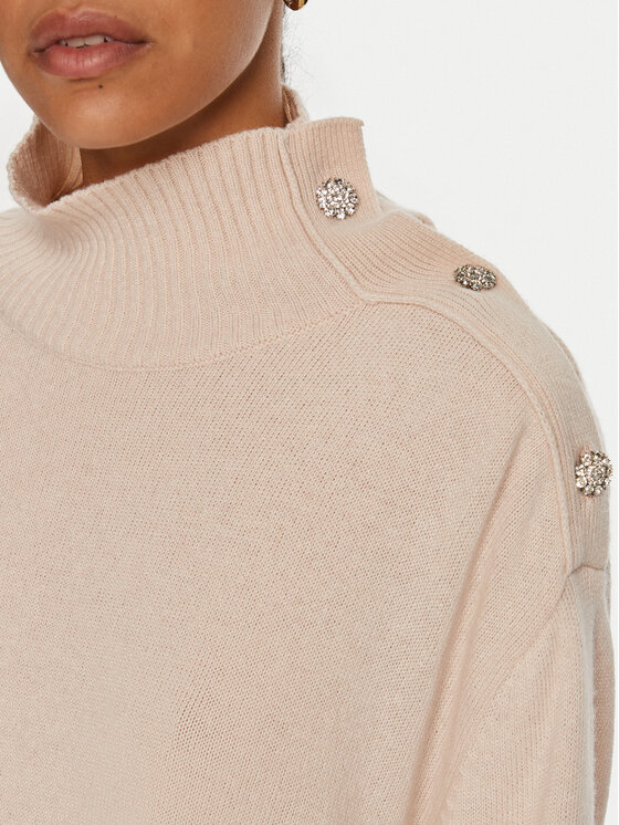 Kontatto Kontatto Rollkragenpullover 3M0170 Écru Relaxed Fit