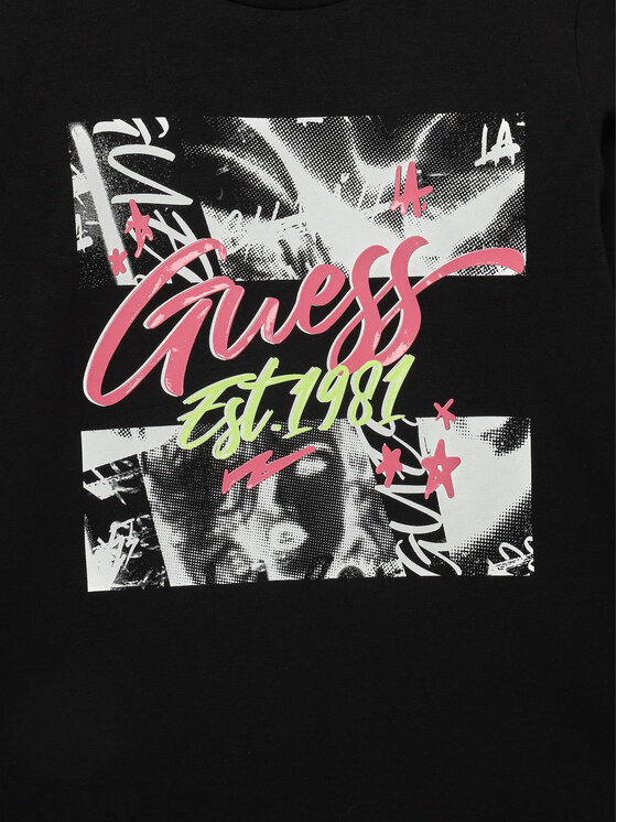 Guess Guess Bluse J3BI01 J1314 Schwarz Regular Fit