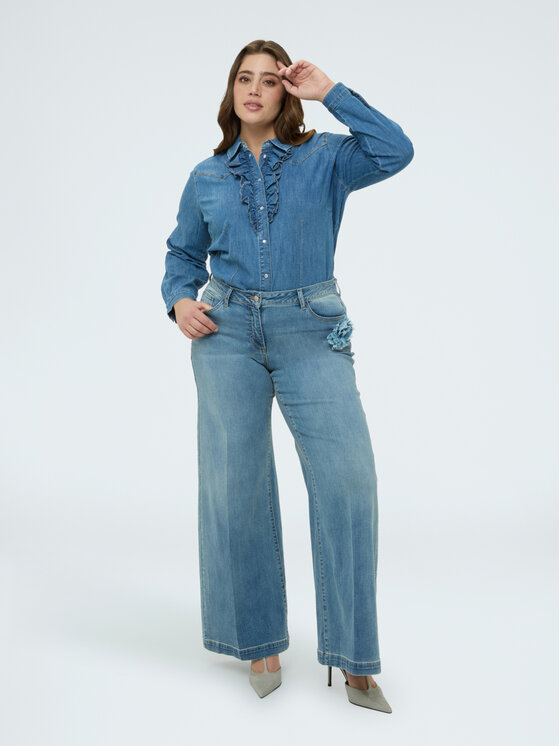 Fiorella Rubino Fiorella Rubino Jeansy P463T605256N004 Turkusowy Regular Fit