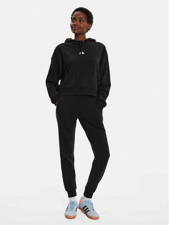 adidas adidas Mikina Embroidered IT1521 Čierna Loose Fit