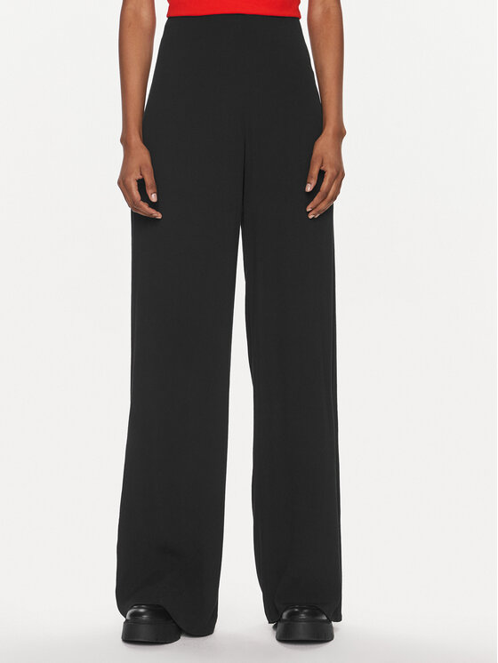 Calvin Klein Jeans Calvin Klein Jeans Bavlnené nohavice Chiffon J20J223321 Čierna Wide Leg