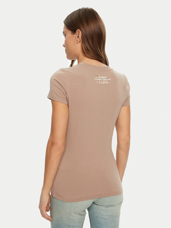 Guess Guess T-shirt W5RI22 J1314 Smeđa Regular Fit