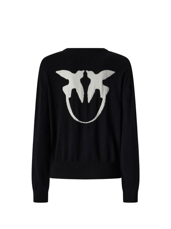 PINKO PINKO Sweter Martinica maglia blend con logo Czarny Regular Fit