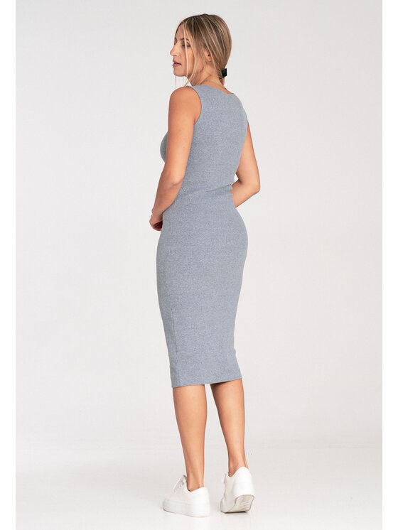 FIGL FIGL Sukienka codzienna M1053 Szary Fitted Fit