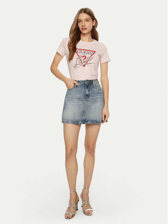 Guess Guess T-Shirt W5RI10 I3Z14 Růžová Regular Fit