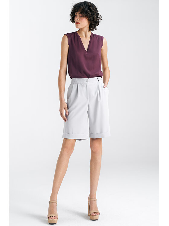 NIFE NIFE Šortky z materiálu SD88 Šedá Relaxed Fit
