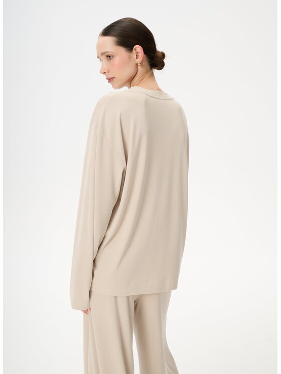 LEBRAND LEBRAND Longsleeve Anthony Beżowy Regular Fit