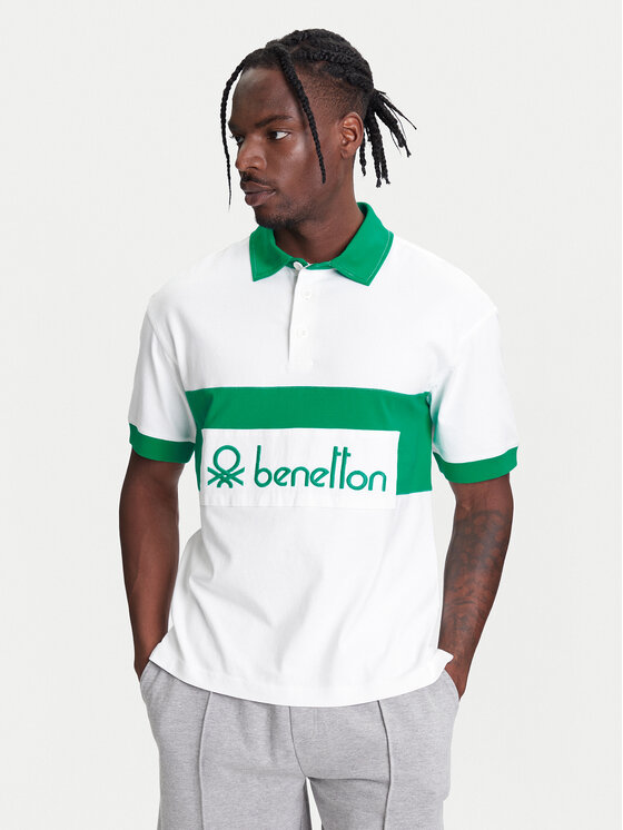 United Colors Of Benetton United Colors Of Benetton Polo 3MCYU301U Balts Regular Fit