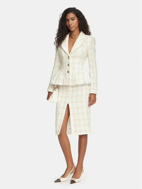 Elisabetta Franchi Elisabetta Franchi Spódnica ołówkowa GO-232-67E2-V440 Kremowy Slim Fit