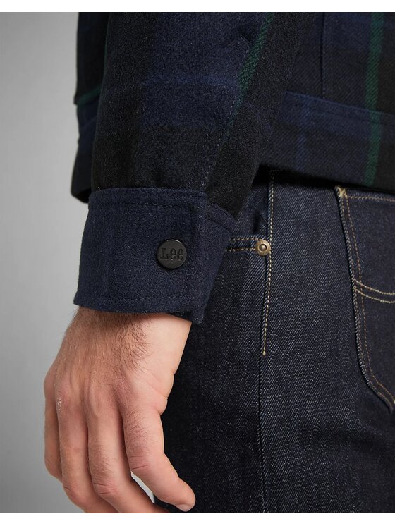 Lee Lee Kurtka przejściowa WOOL JACKET Niebieski Regular Fit