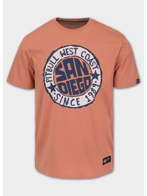 PITBULL PITBULL T-Shirt Koszulka męska SAN DIEGO SUN L Pomarańczowy Regular Fit