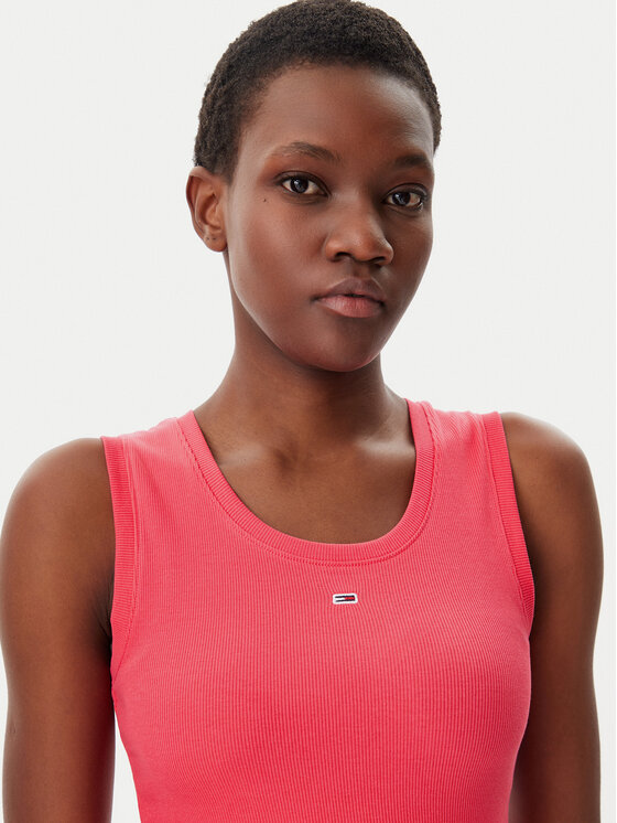 Tommy Jeans Tommy Jeans Top Essential DW0DW20673 Ružová Slim Fit