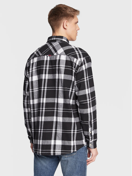 Tommy Jeans Tommy Jeans Košulja Check Twill DM0DM15414 Crna Oversize