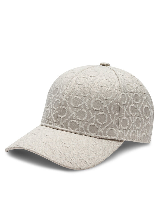 Calvin Klein Kapa S šiltom Monogram Jacquard K60K612032 Écru