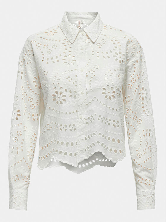ONLY ONLY Camicia Bobby 15314566 Bianco Cropped Fit