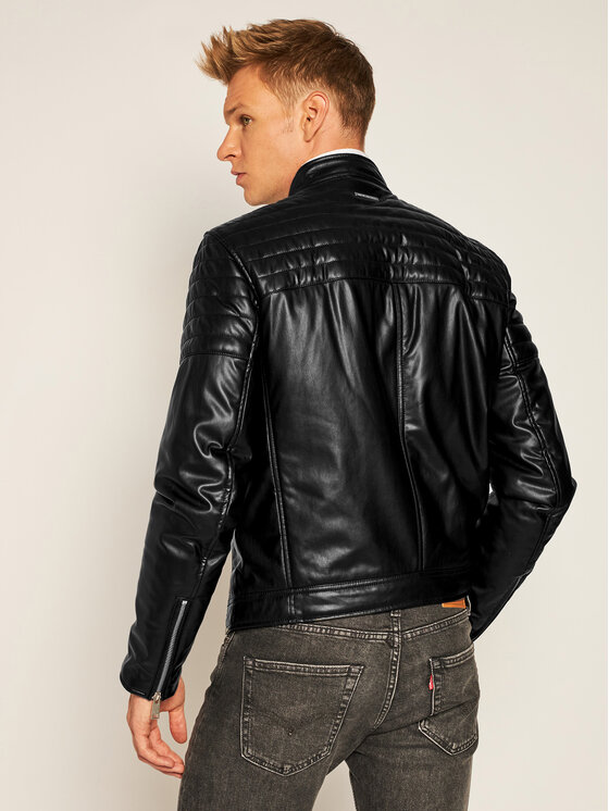 Armani Exchange Armani Exchange Bunda z imitace kůže 6HZB09 ZNNFZ 1200 Černá Regular Fit