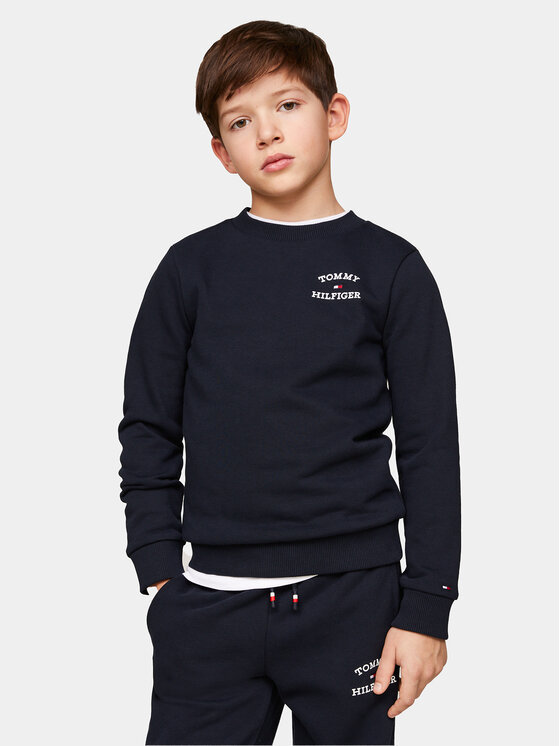 Tommy Hilfiger Džemperis ar kapuci Th Logo KB0KB08828 Tumši zils Regular Fit