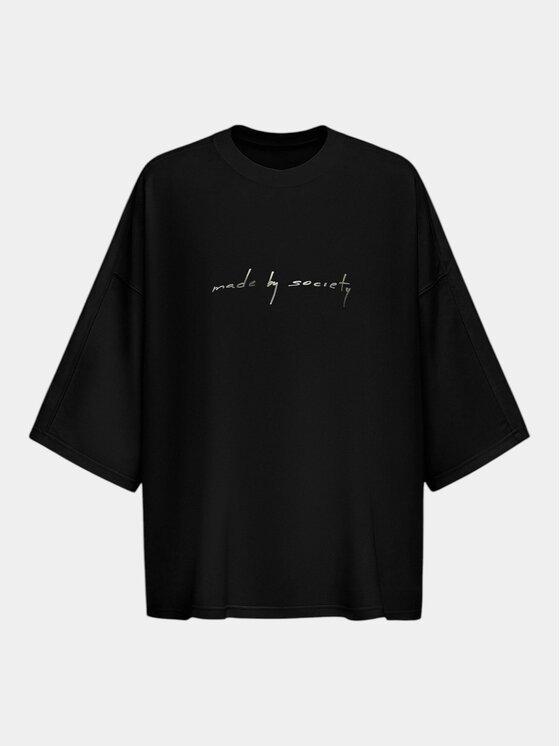 MADE BY SOCIETY MADE BY SOCIETY T-Shirt Tricou OPTIC SCHEMATIC - T17147 Czarny Basic Fit