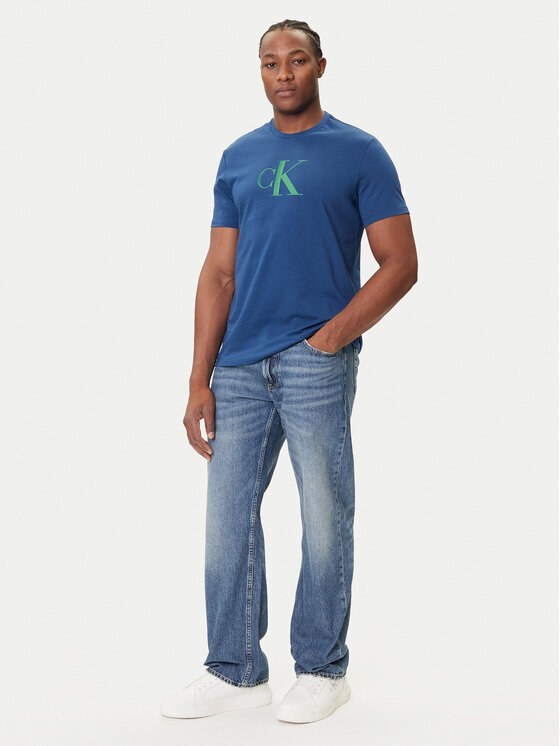 Calvin Klein Jeans Calvin Klein Jeans Tričko Center Monogram LV04RC857G Modrá Regular Fit