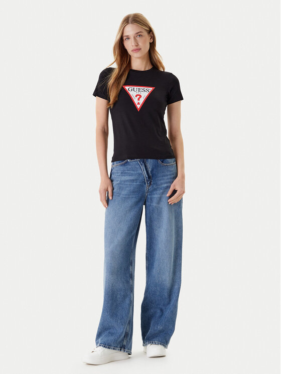 Guess Jeans Guess Jeans T-Shirt W4YI04 J1314 Czarny Slim Fit