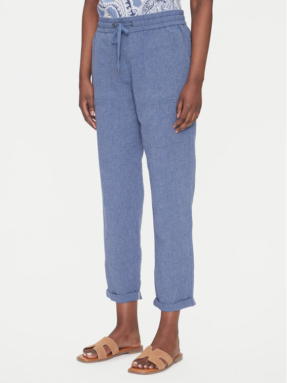 Olsen Olsen Kalhoty z materiálu 14002404 Modrá Regular Fit