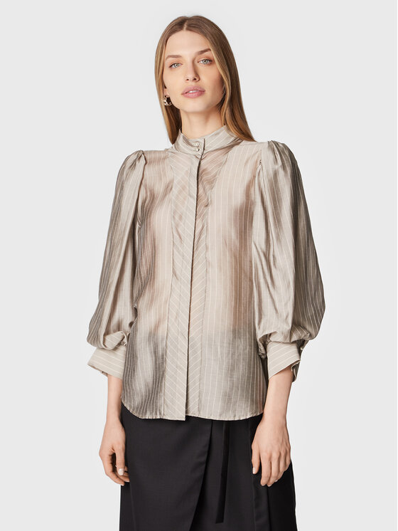 Bruuns Bazaar Košeľa Calendula Lene BBW3086 Sivá Regular Fit