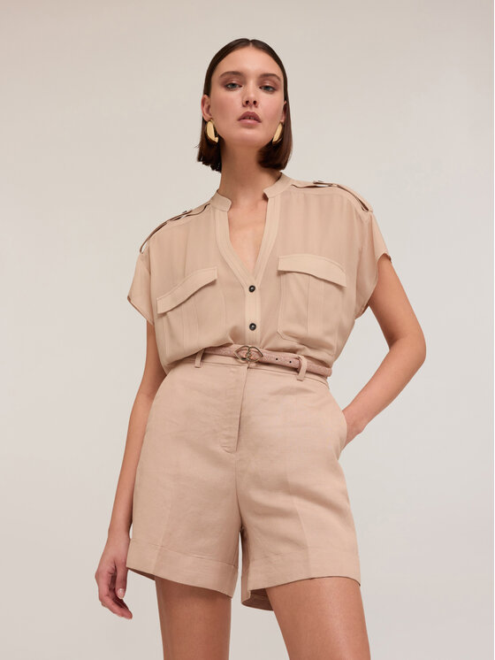 Motivi Motivi Camicia 5223Q000788N002 Écru Regular Fit