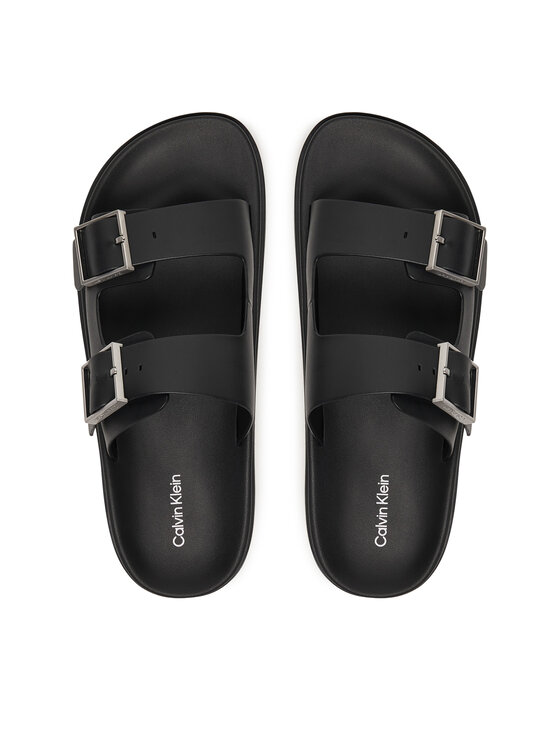 Calvin Klein Calvin Klein Natikači City Sandal Buckle Lth HW0HW02885 Črna