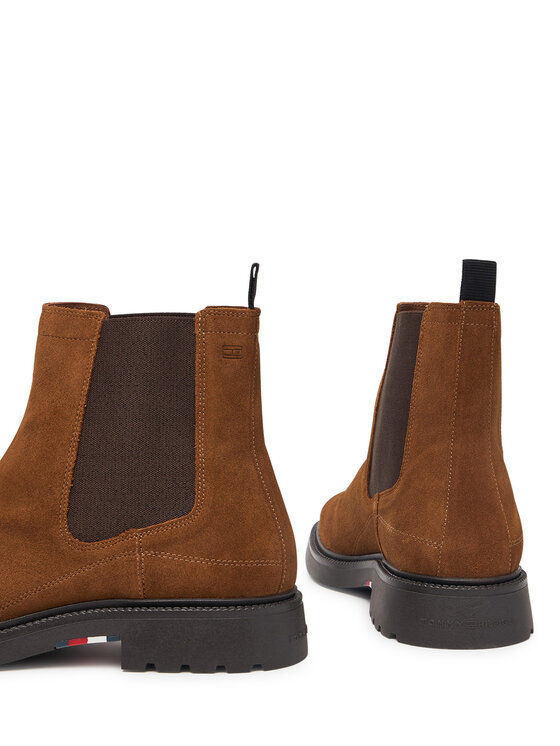 Tommy Hilfiger Tommy Hilfiger Chelsea cipele Corporate Casual Suede Chelsea FM0FM05952 Smeđa