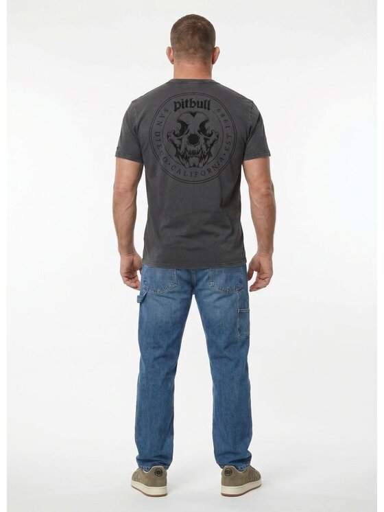 PITBULL PITBULL T-Shirt O'SIDE SKULL Szary Regular Fit
