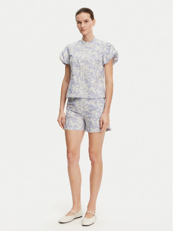 Munthe Munthe Šortky z materiálu Fidelma 251142925136 Světle modrá Regular Fit