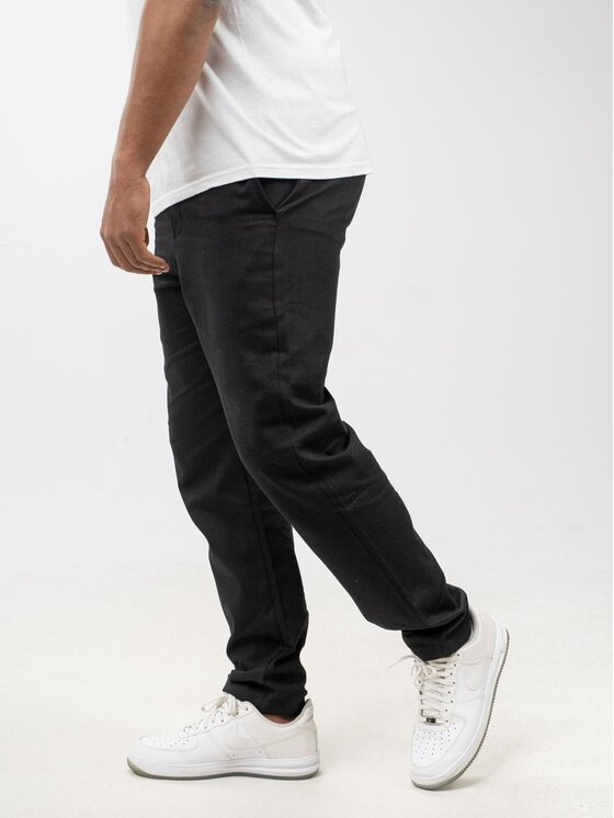 Jigga Wear Jigga Wear Spodnie materiałowe Spodnie Materiałowe Chino Męskie Czarne Jigga Wear Chino M Czarny Regular Fit