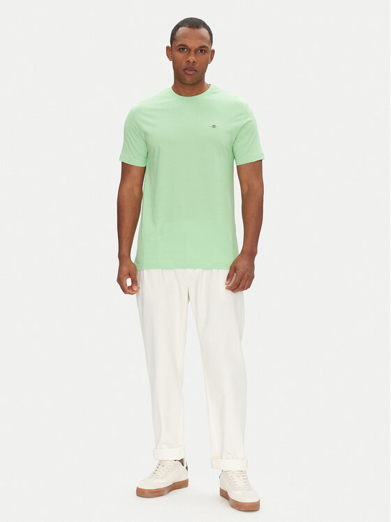 Gant Gant T-krekls Shield 2003184 Zaļš Regular Fit