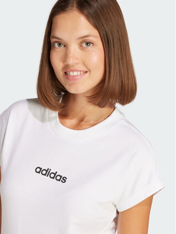 adidas adidas T-Shirt Essentials Linear JC8239 Biały Slim Fit